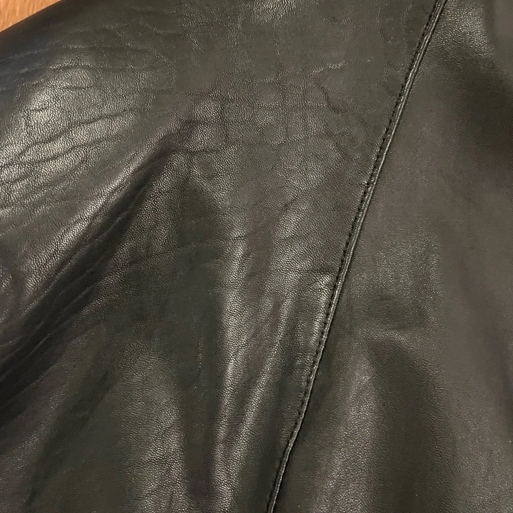 Vintage Michael Hoban North Beach Leather Black Cropped Bomber Jacket size XS - Picture 13 of 14